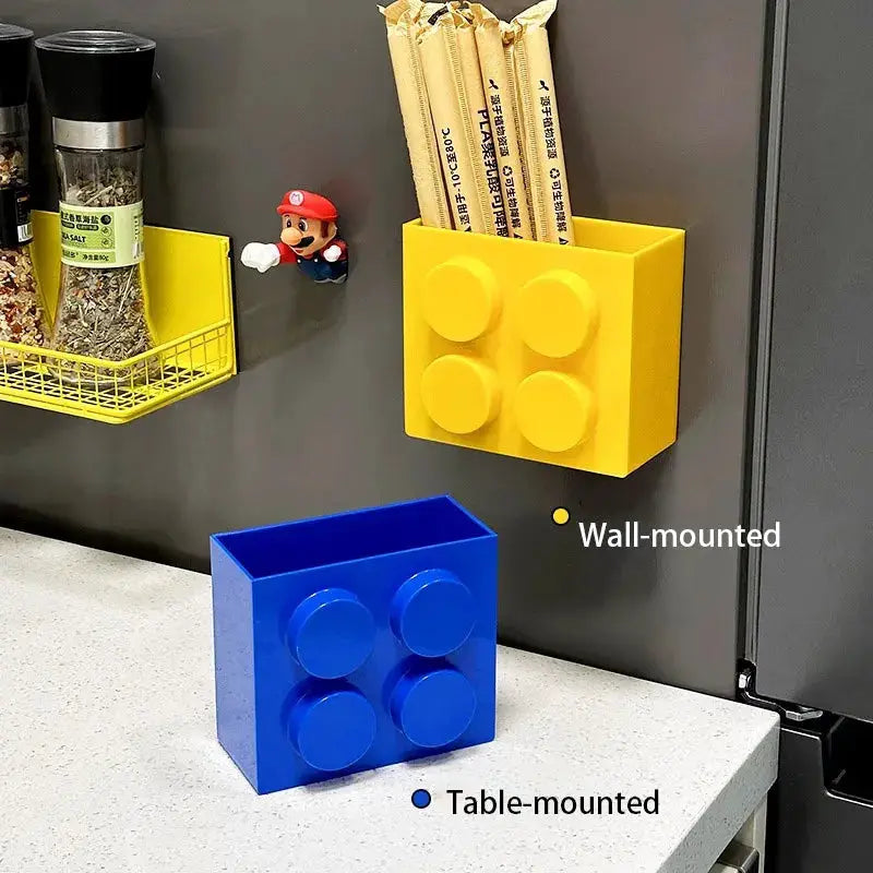 Magnetic Wall Mounted Narrow Edge Kitchen Storage Rack For Cling Film Straws And Refrigerator Side Organization