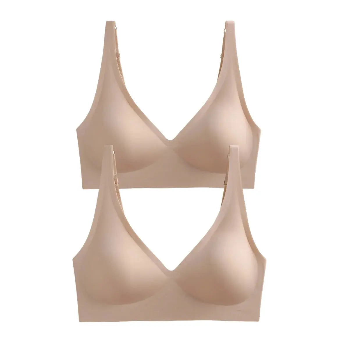 AuroraLuxe 2 Piece Seamless Wireless Push Up Bras Set With Soft Padding For All Day Comfort And Invisible Fit