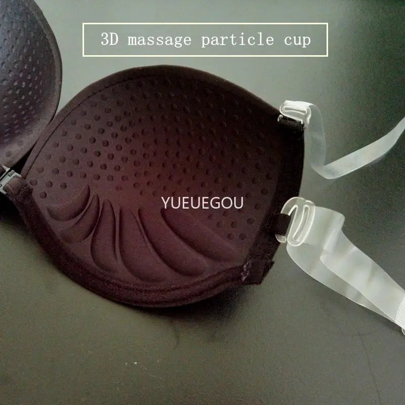 Simples Market multiway backless push-up bra with removable transparent straps in burgundy.