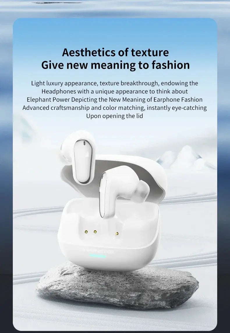 Monster MQT52 TWS wireless gaming earbuds (two) with charging case, white; Bluetooth 5.4, noise-canceling