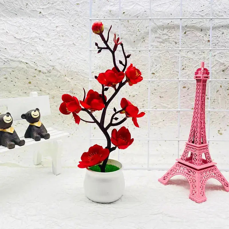 2025 Mother's Day Gift Artificial Bonsai Tree Home Decor Potted Plant Tabletop Fake Flower