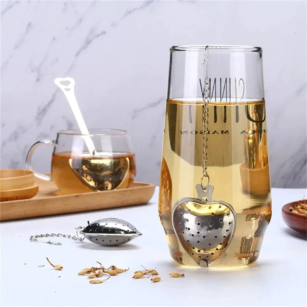 Heart Shaped Tea Strainer Fine Mesh Stainless Steel Tea Infuser For Loose Leaf Tea Makers Kitchen Accessories