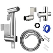 Simples Market stainless steel handheld bidet sprayer set with hose, wall mount, valve and adapters