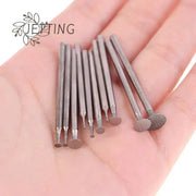 10 Pcs Ultra Thin T Head Diamond Grinding Bits 2.35mm Shank Mounted Points for Stone Jade Engraving Polishing Set