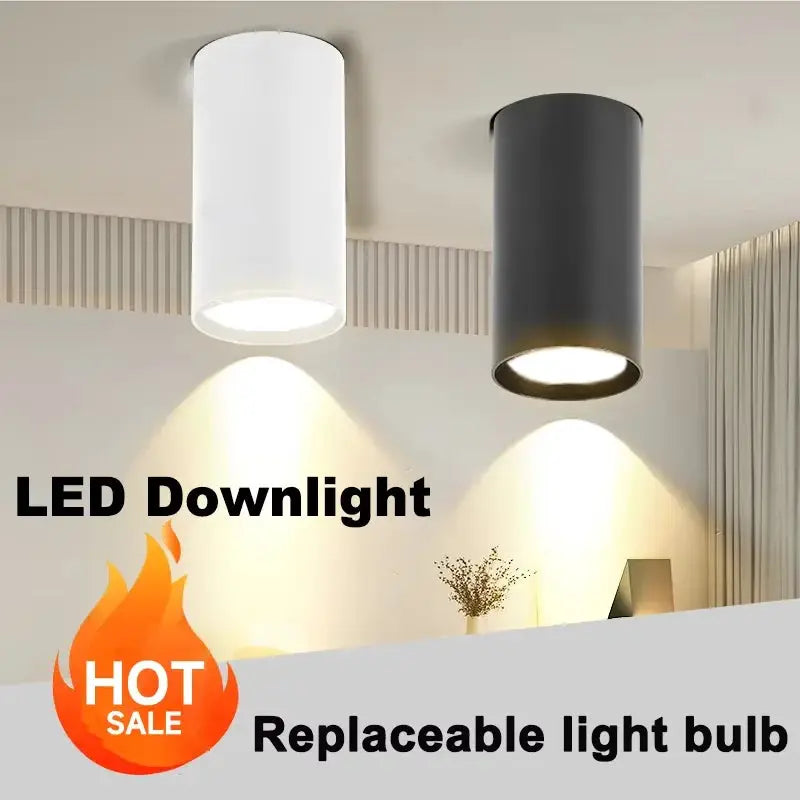 Simples Market LED downlight GU10 ceiling spotlights, white and black cylindrical pendant lights