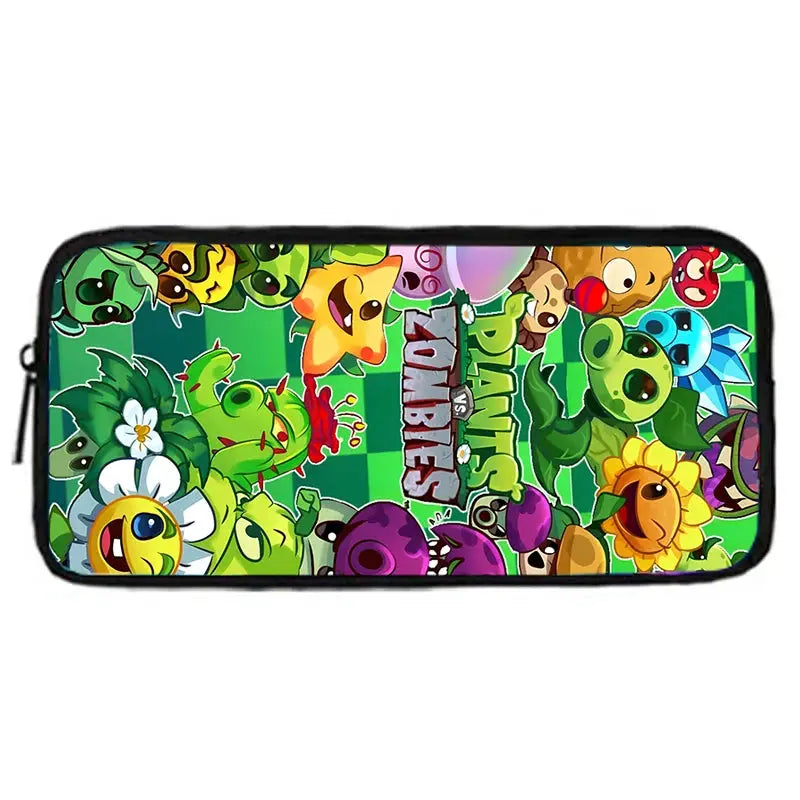 Multicolor Plants vs Zombies kids school backpack set with lunch bags and pencil bags
