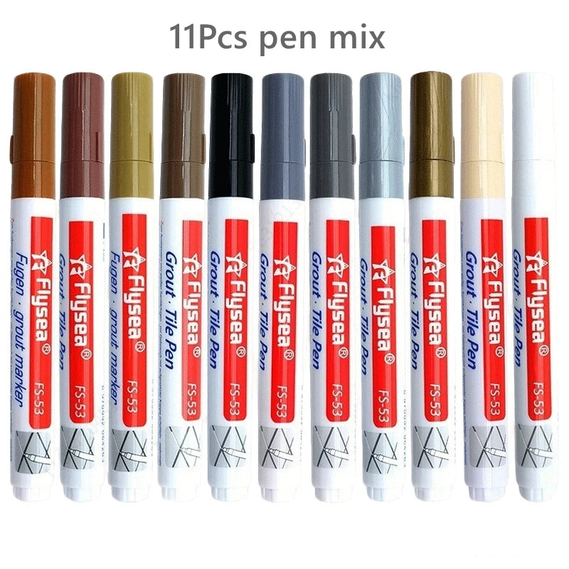 Grout pen set, 11-piece waterproof tile markers in assorted colors for tile seams and bathroom repairs Simples Market