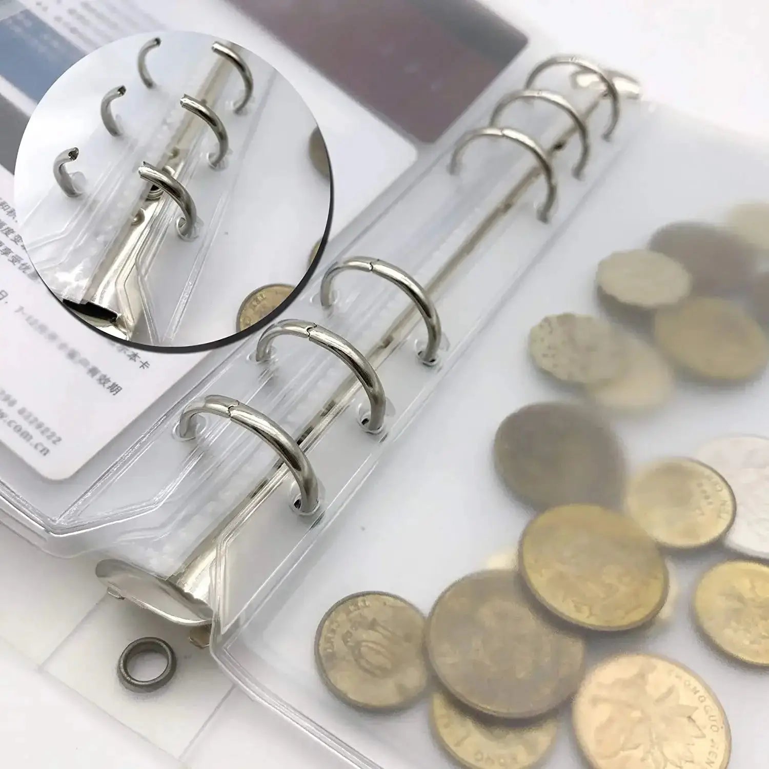 Simples Market A6 6-hole binder with clear waterproof PVC pockets and zipper pouches for cash budget planning