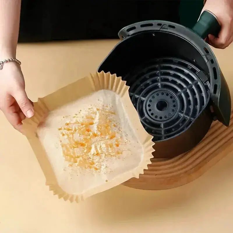 50 Pack Air Fryer Disposable Nonstick Round Parchment Paper Liners For Easy Cleanup