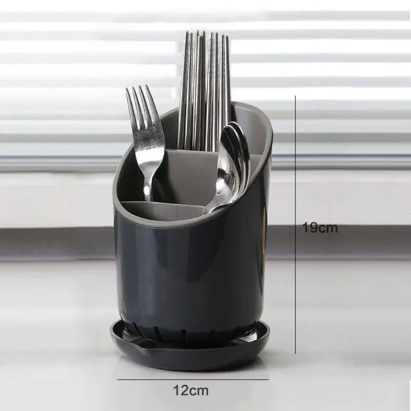 HomeEase Eco Friendly Plastic Storage Tube With Drain Plate For Quick Drying Chopstick Drain Box Kitchen Organizer