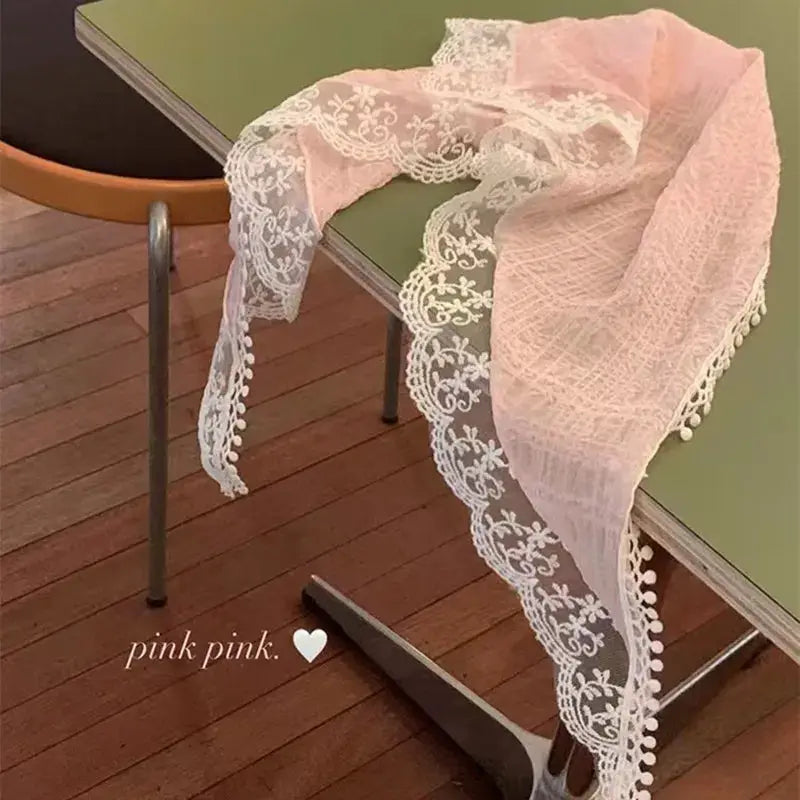 French Chic Alice White Lace Triangle Hair Wrap Silk And Chiffon Elegant Hair Accessory For All Occasions