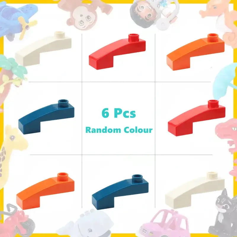 6 Piece Big Building Block Accessories Compatible With Enlighten Large Bricks Foundation Blocks Educational Toy