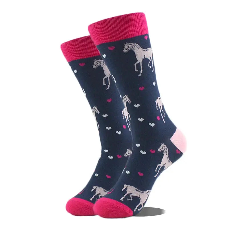 Cotton Happy Funny Socks For Men Women Unisex Crew Socks Alien Planet Shark Dinosaur Novelty Design