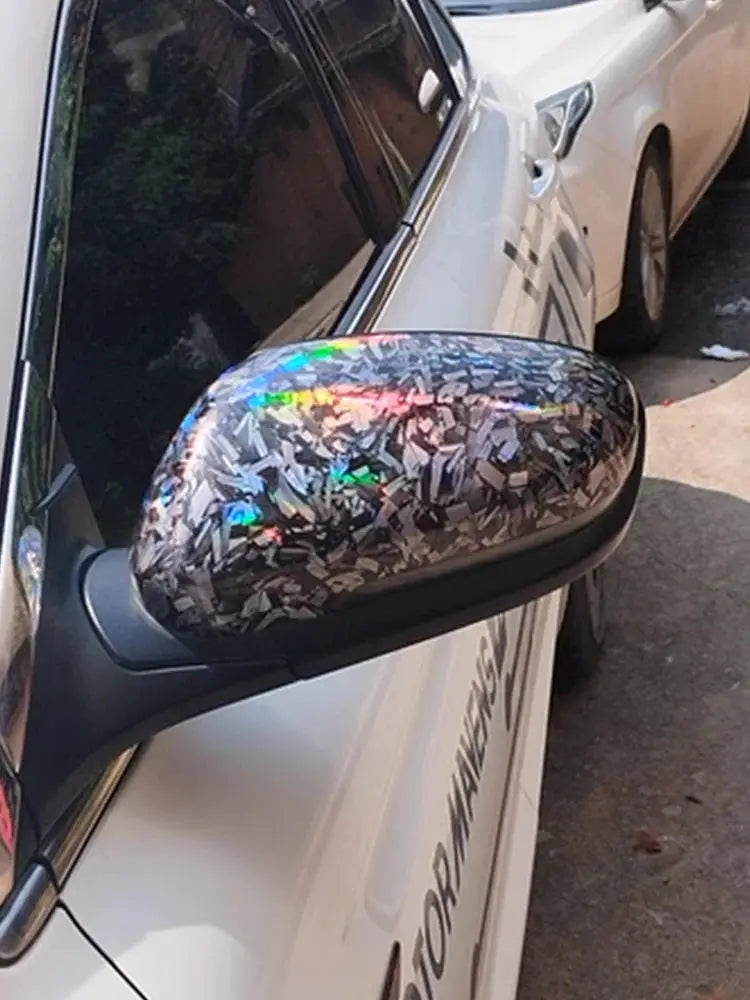 Glossy Laser Forged Carbon Fiber Vinyl Wrap Self Adhesive Car Film For Automotive Styling Interior Exterior Waterproof