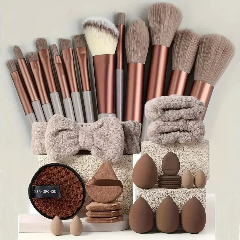 NovaBeauty Pro Makeup Brush Set 13 33 Piece With Accessories For Combination Skin Soft Wool Fiber Brushes For Beginners
