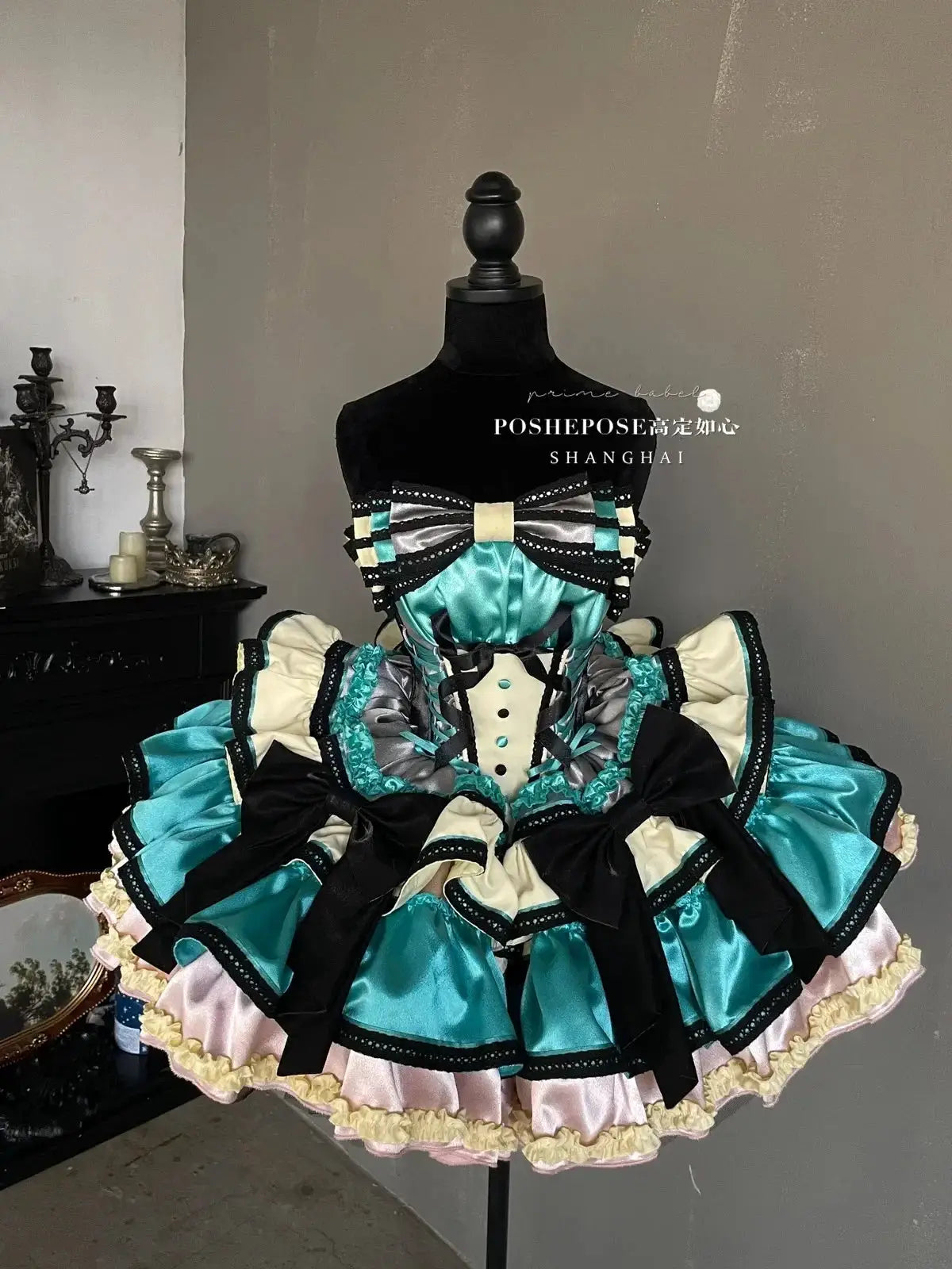 Girls Birthday Lolita Dress Tube Top Satin Bowknot Pettiskirt Mini
