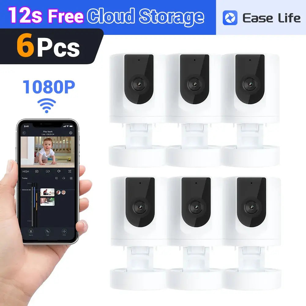 Pet Camera Indoor Security 1080P six-pack by Simples Market with phone app control