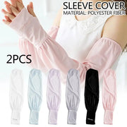 Summer Ice Silk Arm Sleeves for Women UV Protection Long Length Breathable Driving Sun Shield