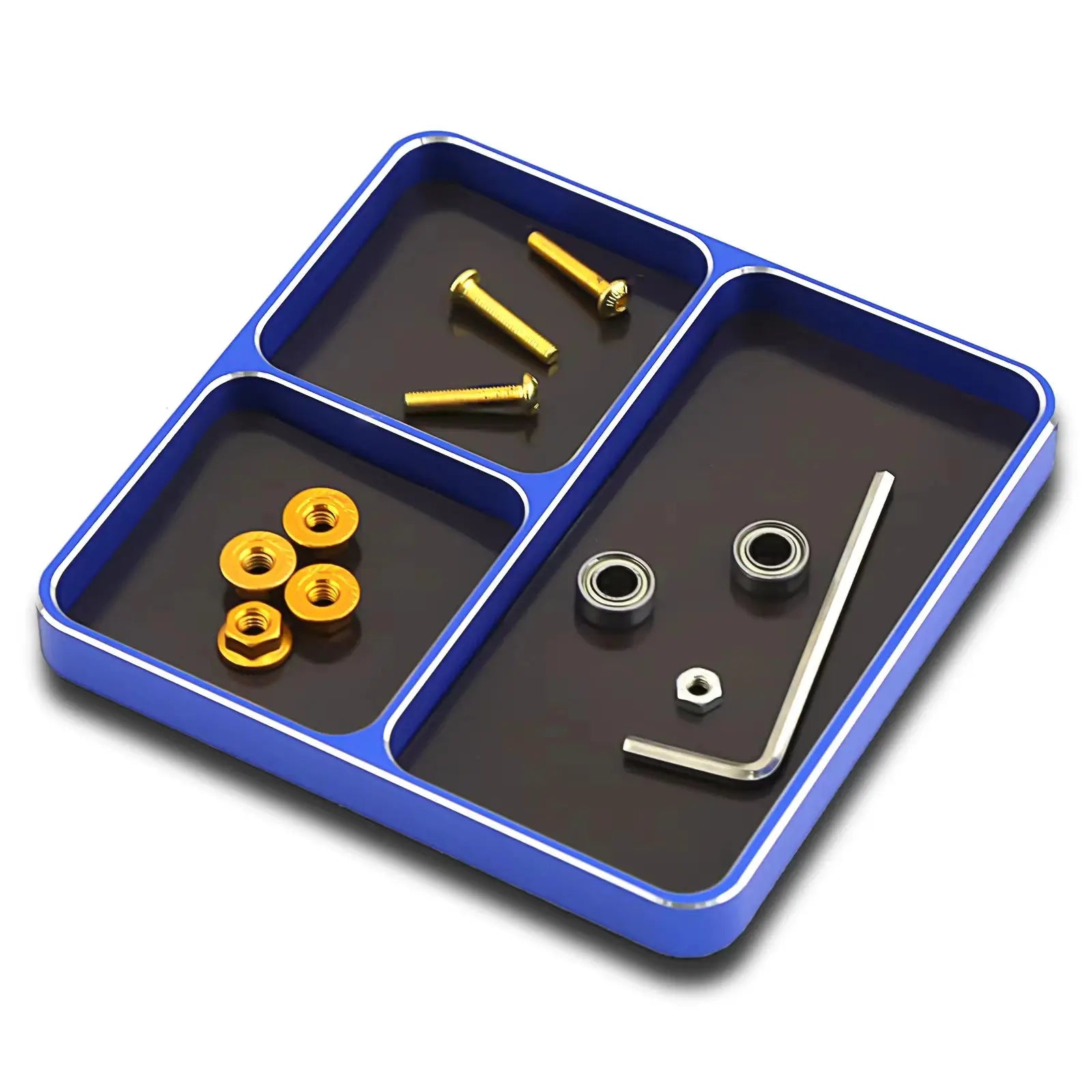 CNC Aluminium Magnetic Screw Tray 98x98x11mm For RC Car Boat Airplane Models Nut And Gasket Storage Tool