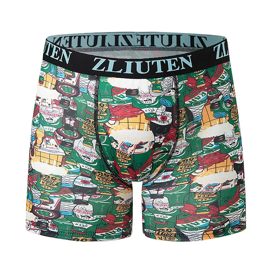 Joker-print men's boxer shorts with colorful pattern and ZLIUTEN waistband from Simples Market