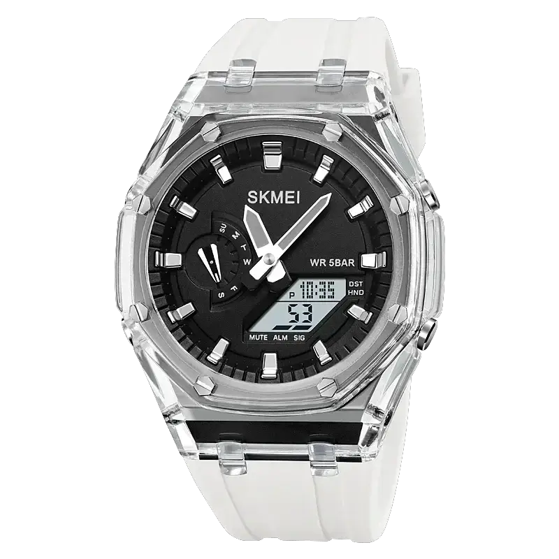 SKMEI 2100 Digital Sports Watch Waterproof Countdown Stopwatch LED Light Dual Time Alarms