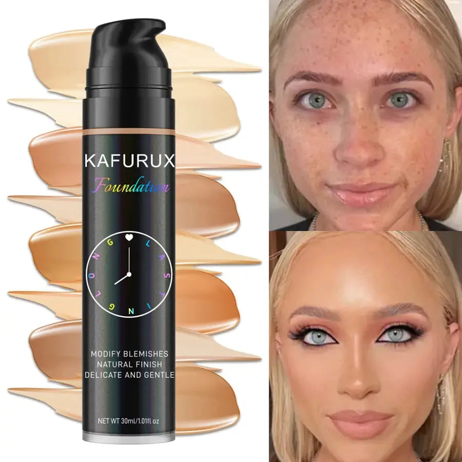 Korean Beauty Pro Foundation 8 Color Liquid Foundation With Concealer Waterproof Sweatproof Face Base Cosmetics Gift Set