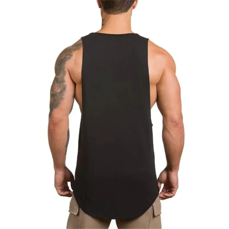 Muscle tank top for men by Simples Market in black cotton
