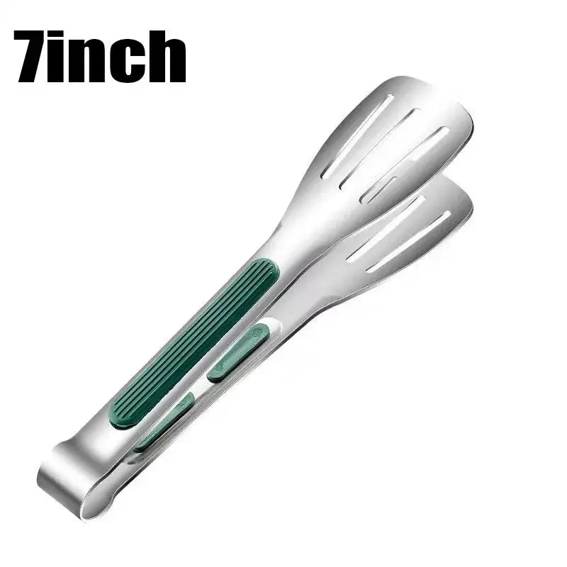 One Piece Non Slip Stainless Steel Food Tongs For Meat Salad Bread Barbecue Grill Buffet Serving And Cooking Tools