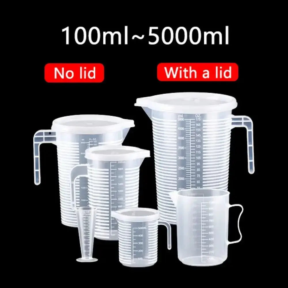 100 To 5000ml Thickened Plastic Measuring Cup With Clear Scale Food Grade Beaker For Kitchen And Lab Use
