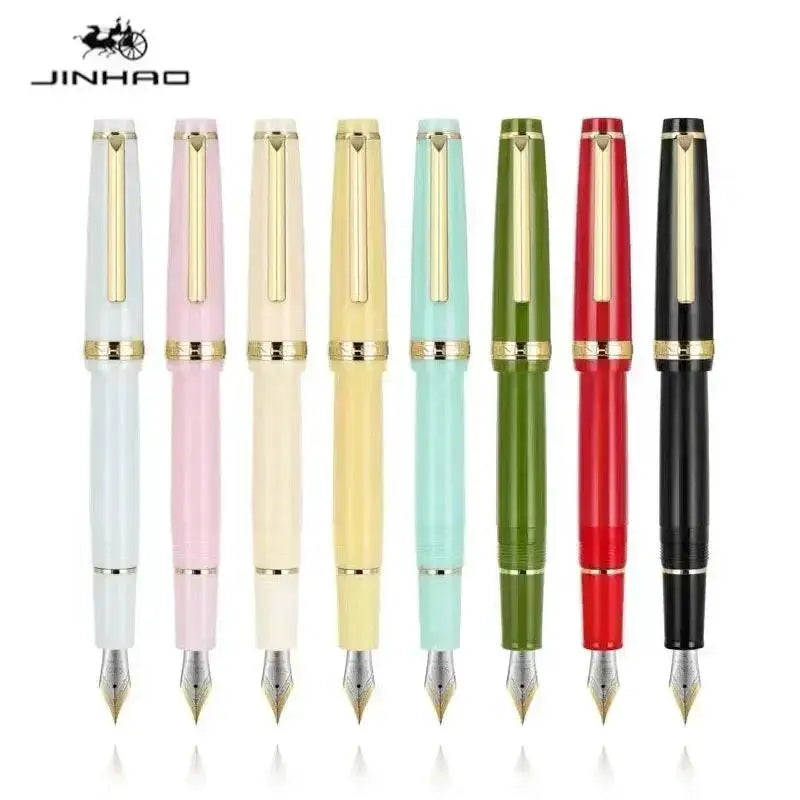 Jinhao 82 fountain pen set, eight colorful pens with gold trims by Simples Market