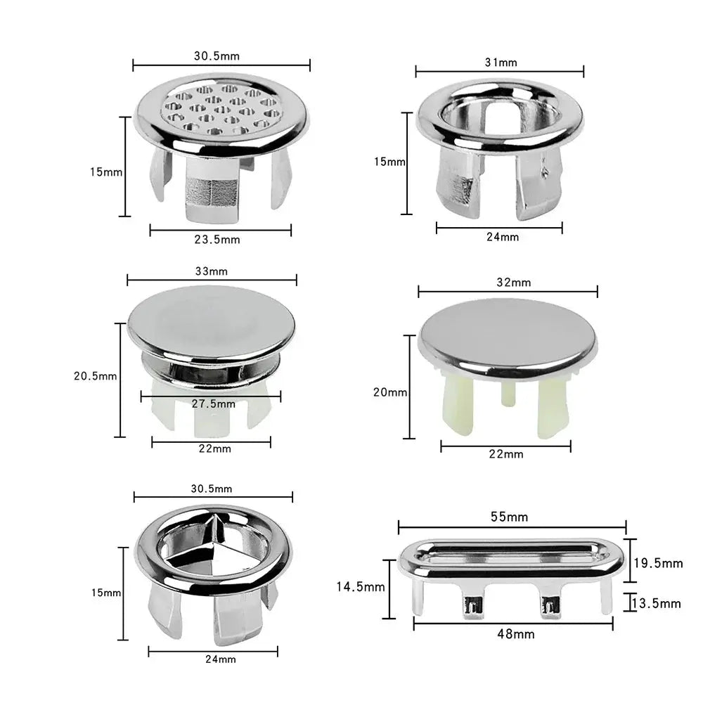 Simples Market 4pc plastic sink overflow covers and drain plugs set