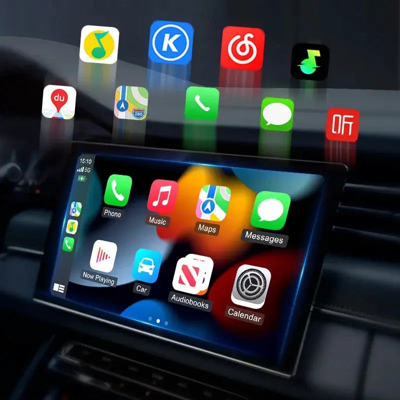 2-in-1 wireless Android Auto and CarPlay dongle for car dashboards, compact wireless infotainment adapter