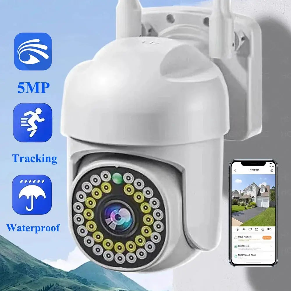 Yoosee HD IP Camera outdoor security camera, white, 5MP waterproof with auto-tracking