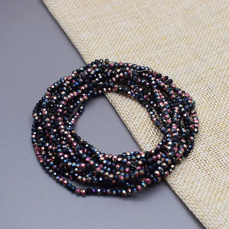 Yanqi Rondelle Crystal Beads 2mm 3mm 4mm Faceted Round Glass Beads for Jewelry Making DIY Spacer Beads
