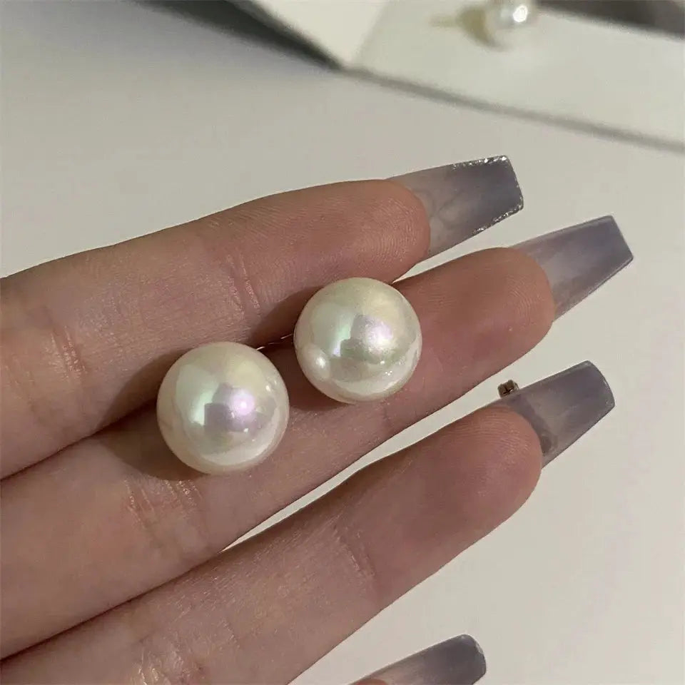 ZAKOL Fresh Rose Stud Earrings With Imitation Pearl Sweet Pink Tulip For Women Trendy Jewelry