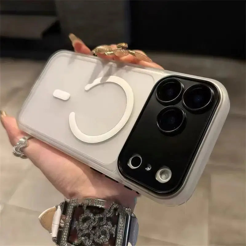 LuxeShield Magnetic Matte Translucent Shockproof Case For iPhone 11 To 17 Pro Max With MagSafe