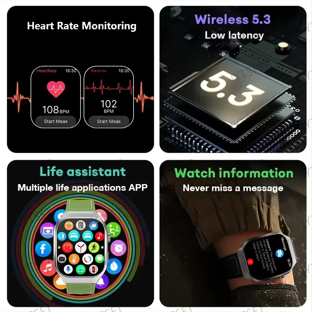 LAXASFIT 2.01 Inch Curved Screen Smart Watch Bluetooth 5.3 HD Super AMOLED Display Multi Sports Modes