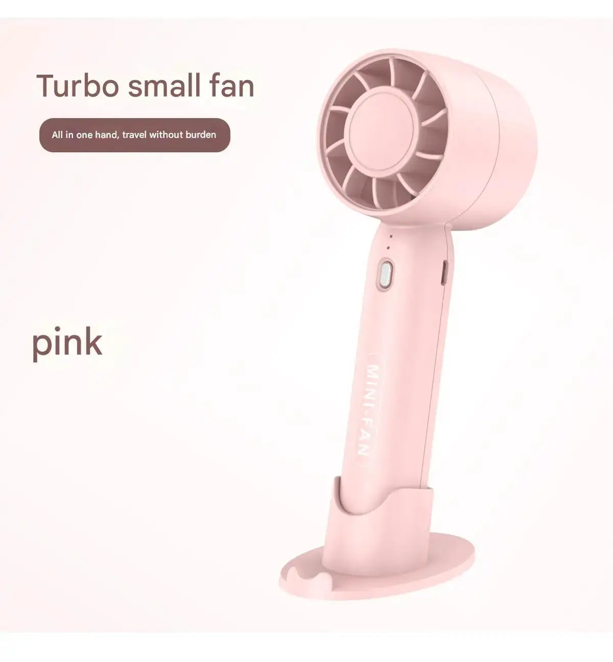 Turbo Handheld USB Rechargeable Mini Portable Fan With Desktop Stand For Outdoor Use And Long Lasting Battery