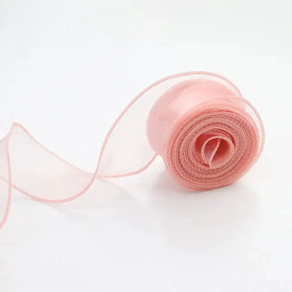 40mm Wide Satin Ribbon Flower Pattern in Organza And Lace Tulle, 10 Yard Roll for Wedding Bouquets And Gift Wrapping
