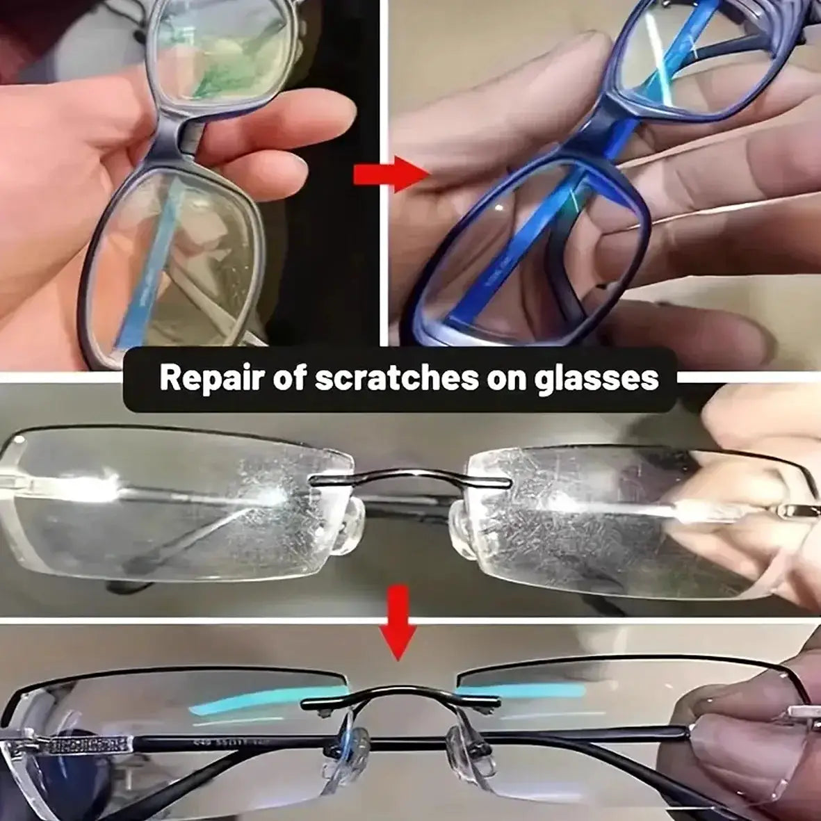 ClarityPro Multi Purpose Glass And Lens Scratch Repair Kit Restores Clarity And Smooth Finish Chemical Free