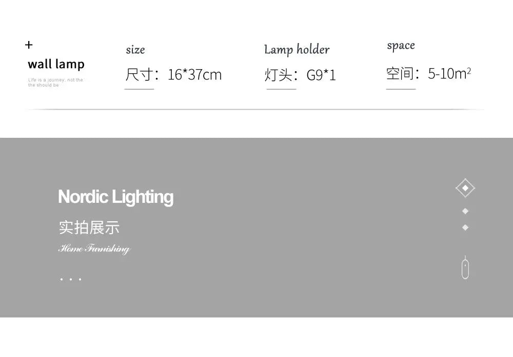 Nordic Creative Luxury Glass Ball LED Wall Lamp; Simples Market metal modern minimalist wall light with G9 bulb holder.