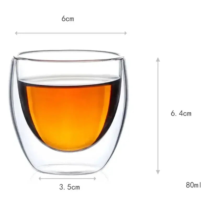 Double Wall Glass Kung Fu Tea Cup Set 80ml 150ml High Borosilicate Transparent Drinkware For Tea Coffee Milk Water