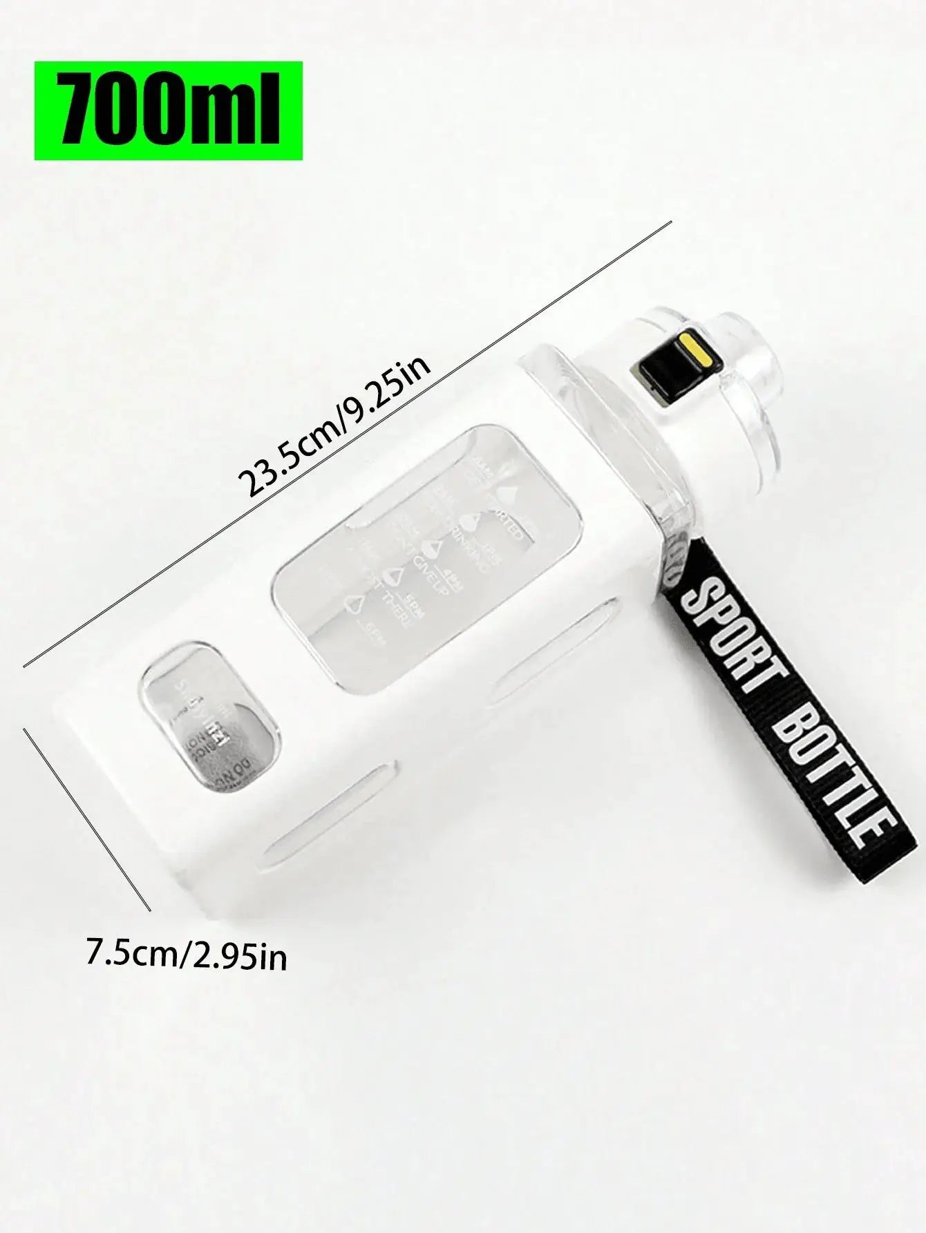 White 700ml Portable Sports Water Bottle With Sippy Cup For Outdoor Activities Cycling And Travel