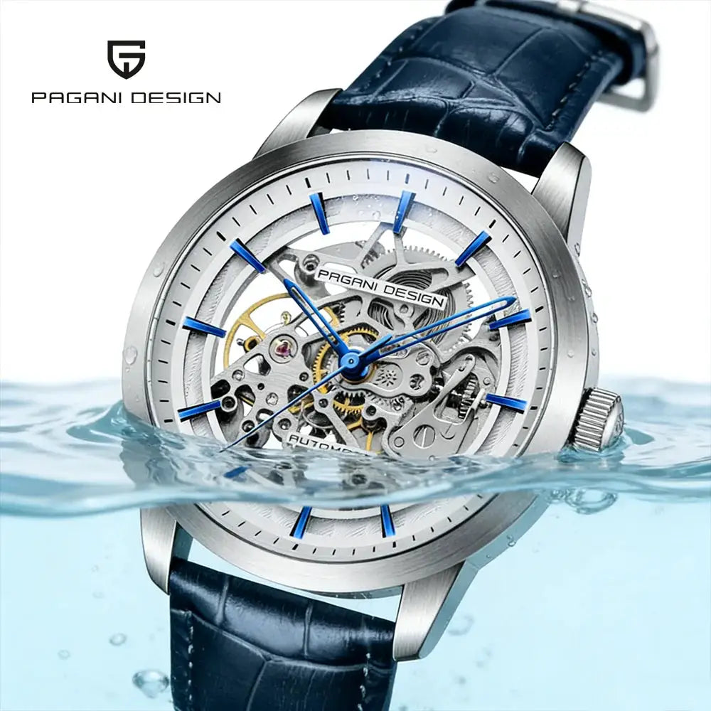 Pagani Design Luxury Skeleton Dial Automatic Mechanical Watch For Men Leather Watches Waterproof Sports Style
