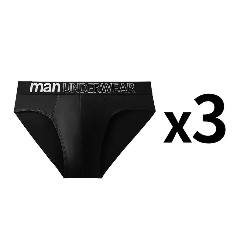Men's underwear briefs 3-pack in black with bold waistband