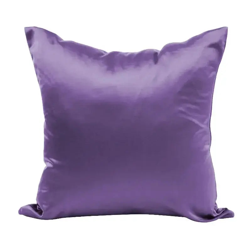 Satin pillow cover by Simples Market, purple solid cushion case, 50x50 cm.
