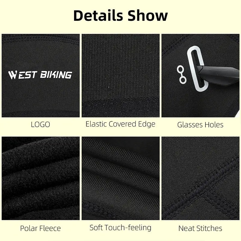 West Biking Winter Fleece Cycling Cap Windproof Thermal Skull Cap Helmet Liner For Men MTB Riding
