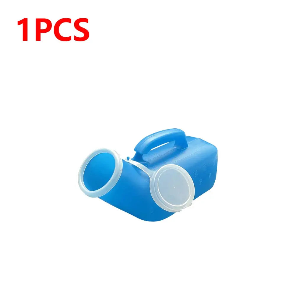 Urinal bottle for men, blue 1200ml thick plastic with lid