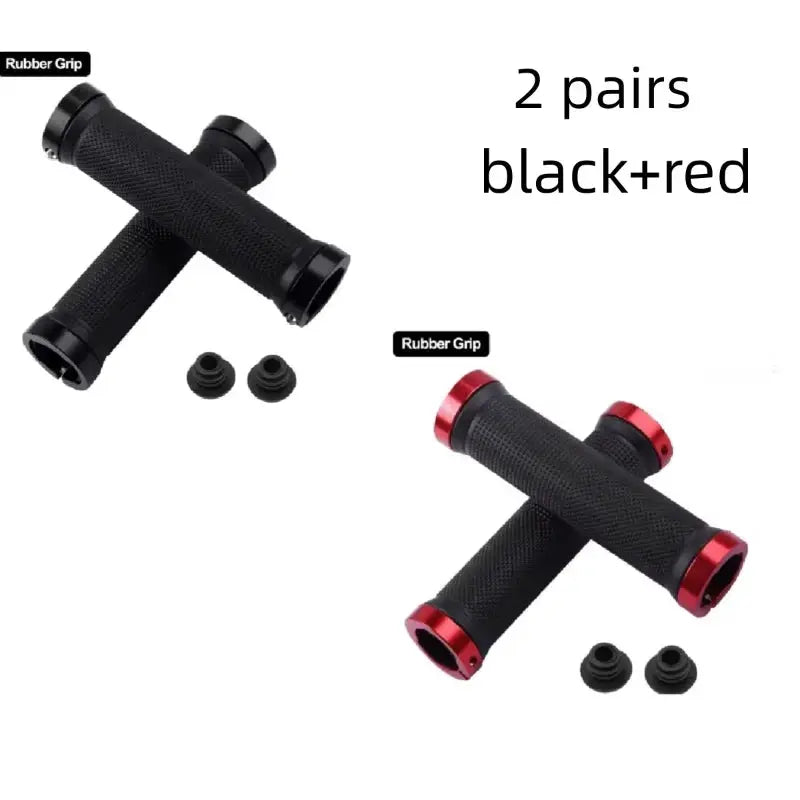 Bicycle Handlebar Grips Rubber Bilateral Lock Non Slip For BMX MTB Mountain Bikes Cycling Accessories