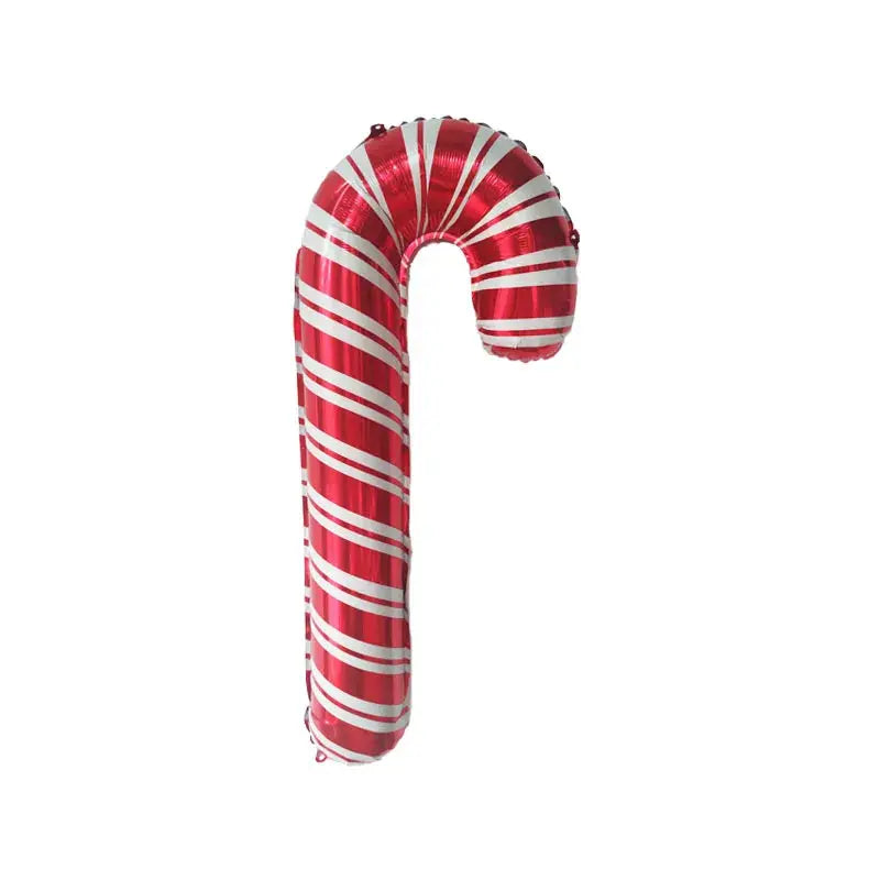 Five Piece Red Christmas Candy Cane Foil Balloons Set For New Year Holiday Party Decor